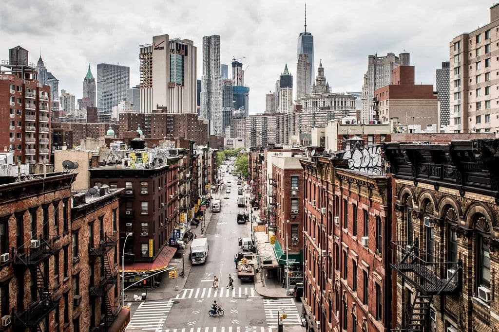 Bovenaanzicht van de stad Manhatten in New York.